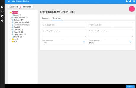 clearFusionCMS OG Data & Twitter Cards Screenshot  -  Create OG Data & Twitter Cards per page